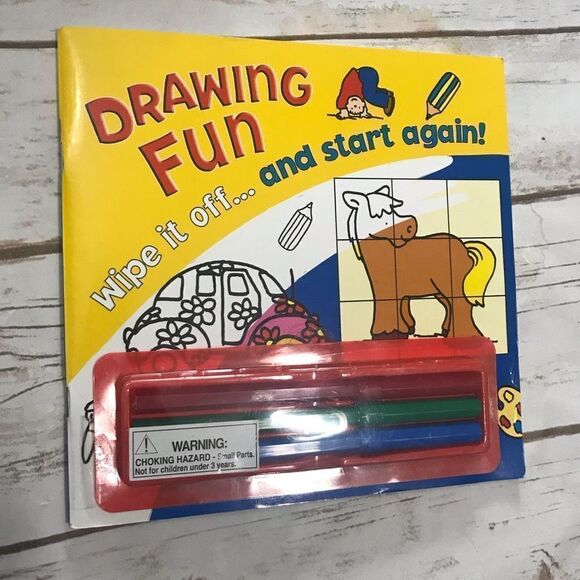 D Drawing Fun Dry Erase Marker Wipe Clean Activity Book - Picture 1 of 6